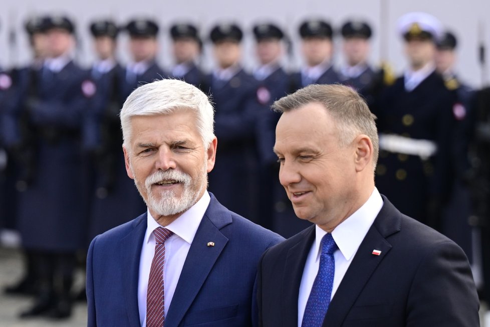 Návštěva v Polsku: Prezidenti Petr Pavel a Andrzej Duda v Prezidentském paláci (16.3.2023)