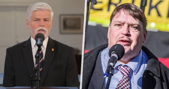 Prezident Petr Pavel a šéf sudetoněmeckého landsmanšaftu Bernd Posselt