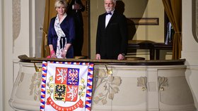 Prezident Petr Pavel s manželkou Evou v Obecním domě během zahájení Pražského jara (12.5.2023)