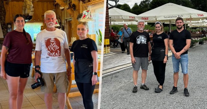 Petr Pavel v rybí restauraci v Kudowě-Zdróji