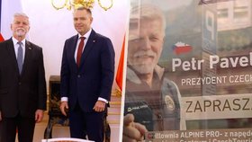 Prezident Petr Pavel s polským protějškem Nawrockým a na plakátu v Polsku