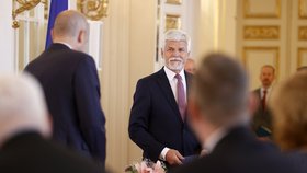 Petr Pavel na Hradě při setkání s českými velvyslanci (září 2023)