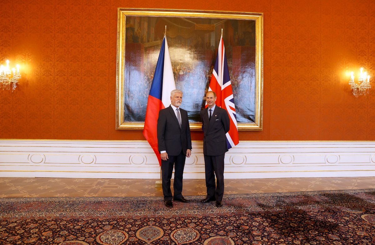 Prezident Petr Pavel oficiálně přijal britského prince Edwarda na Pražském hradě (24. 5. 2023)