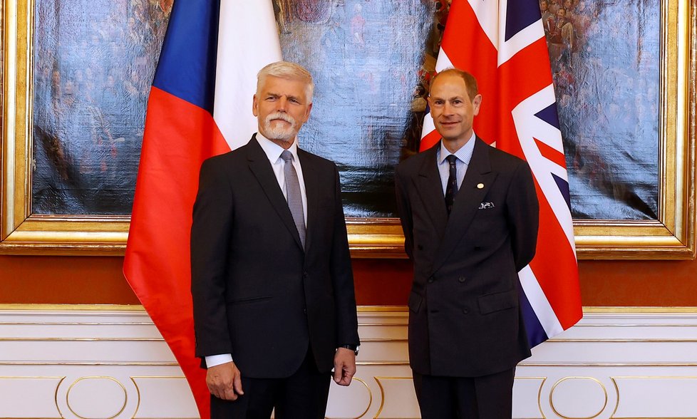 Prezident Petr Pavel oficiálně přijal britského prince Edwarda na Pražském hradě (24. 5. 2023).