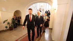 Prezident Petr Pavel ve Sněmovně s Tomiem Okamurou (3.3.2026)