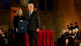 Předávání státních vyznamenání 2025: Petr Pavel a partnerka zesnulé Dany Drábové (28.10.2025)