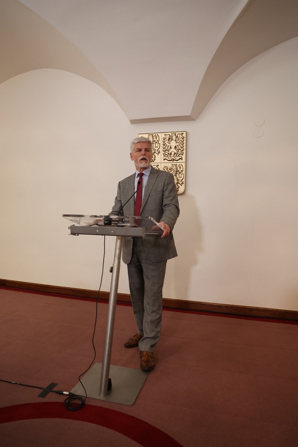 Tisková konference nově zvoleného prezidenta Petra Pavla v Hrzánském paláci (3. 2. 2023)