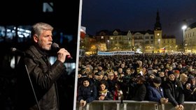 Pavel v Ostravě: Tisíce lidí na náměstí, dojatý kandidát i podpora primátora z ANO Macury