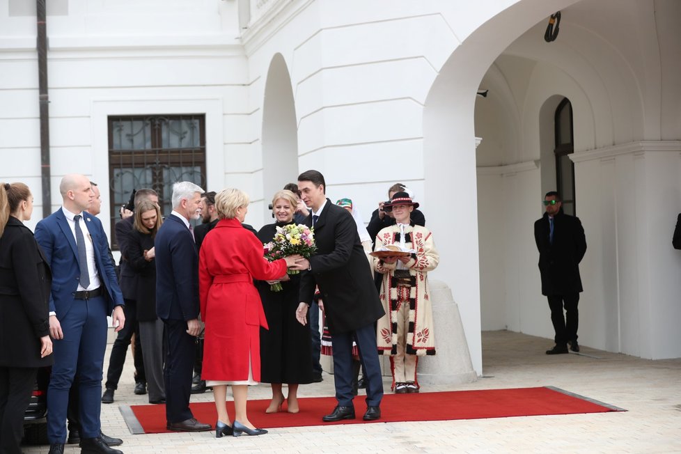 Návštěva prezidenta Petra Pavla na Slovensku: Na snímku se slovenskou prezidentkou Zuzanou Čaputovou (13.3.2023)