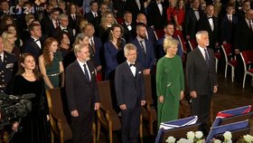 Petr a Eva Pavlovi na předávání státních vyznamenání (28.10.2025)