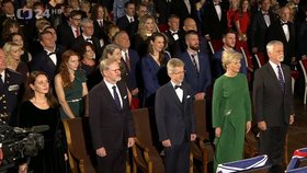 Petr a Eva Pavlovi na předávání státních vyznamenání (28.10.2025)