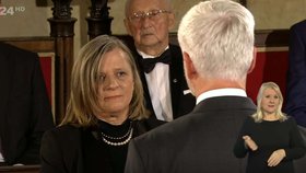 Petr Pavel s Markétou Pávovou, partnerkou Dany Drábové (28.10.2025)