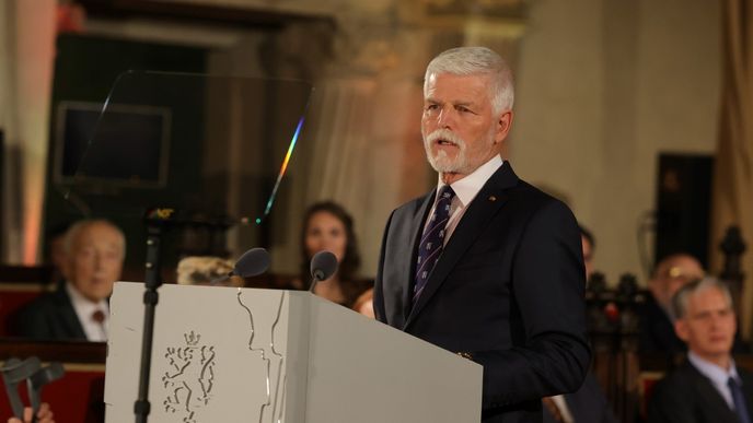 Prezident Petr Pavel během udílení státních vyznamenání 2026 (28.10.2026) Prezident Petr Pavel během udílení státních vyznamenání 2026 (28.10.2026)