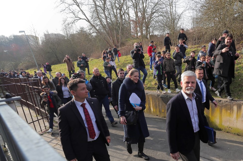 Zvolený prezident Petr Pavel na základní škole v ústecké části Mojžíř. (23.2.2023)