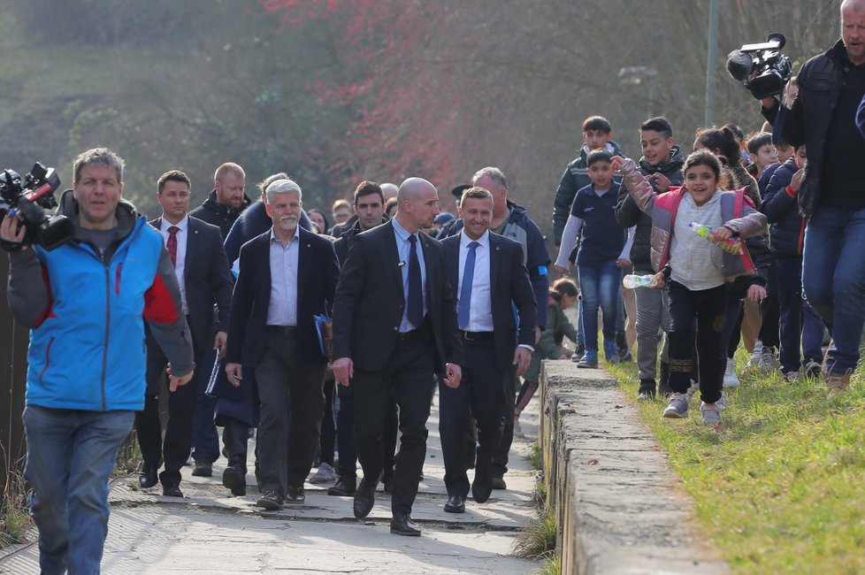 Zvolený prezident Petr Pavel na základní škole v ústecké části Mojžíř. (23.2.2023)