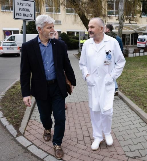 Petr Pavel na lékařském vyšetření v Ústřední vojenské nemocnici v Praze (21. 2. 2023)