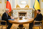 Český prezident Petr Pavel na jednání s ukrajinským prezidentem Volodymyrem Zelenským (28.4.2023)