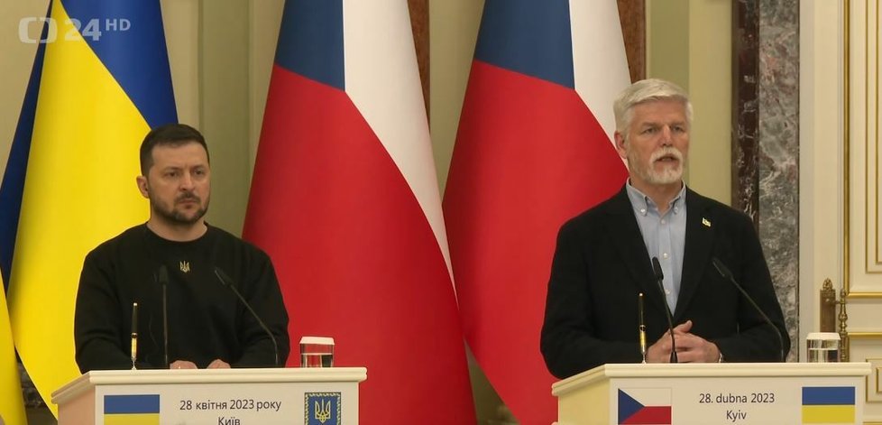 Tisková konference Zuzany Čaputové, Petra Pavla a Volodymyra Zelenského (28.4.2023)