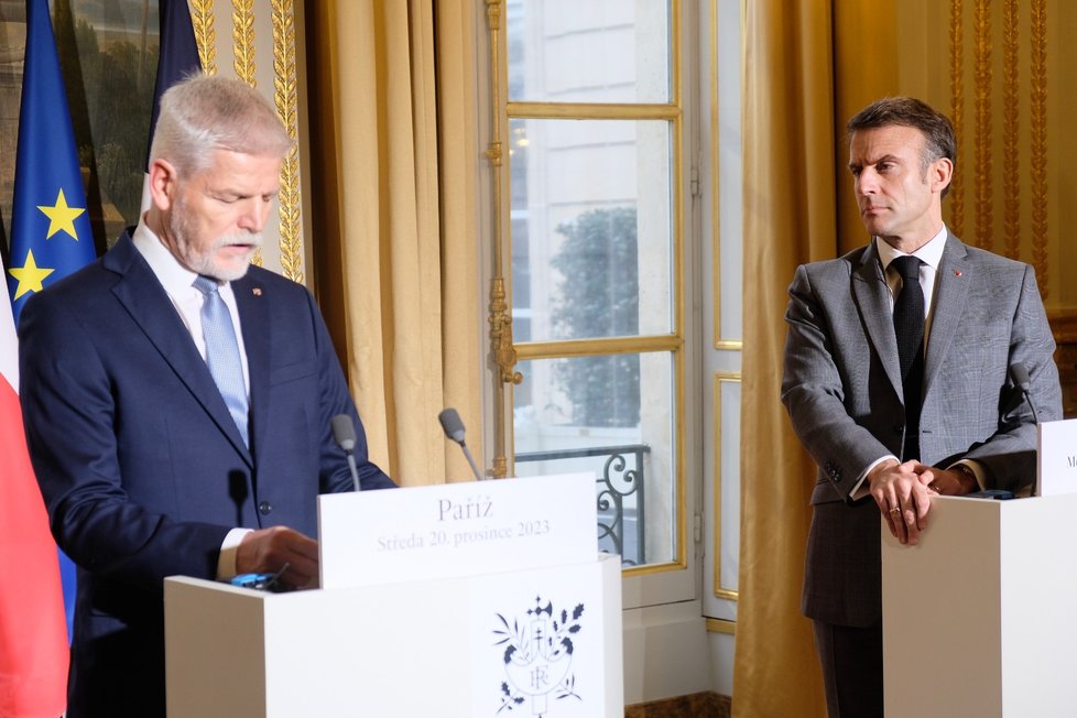Prezident Petr Pavel se v Paříži setkal s francouzským prezidentem Emmanuelem Macronem (20.12.2023)