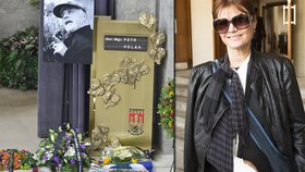 Na pohřeb kameramana Petra Poláka dorazila i polámaná Simona Postlerová