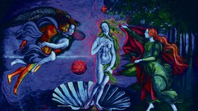 Do UV barev převedl i slavný obraz Sandra Boticelliho Zrození Venuše. Petrova svítící verze s jednoduchým názvem Venuše byla k vidění například v libereckém kostele Zvěstování Panny Marie, kde měl multimediální výstavu