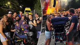 Nemocného Petra vzali na koncert kapely Škwor.