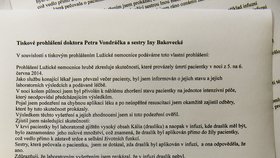 Společné prohlášení lékaře Vondráčka a zdravotní sestry Bakovecké.