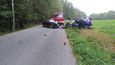 Autonehoda u obce Rynárec, kterou způsobil sexuolog Petr Weiss. Zemřeli při ní dva lidé.