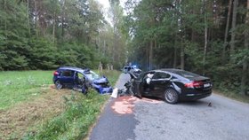 Autonehoda u obce Rynárec, kterou způsobil sexuolog Petr Weiss. Zemřeli při ní dva lidé.