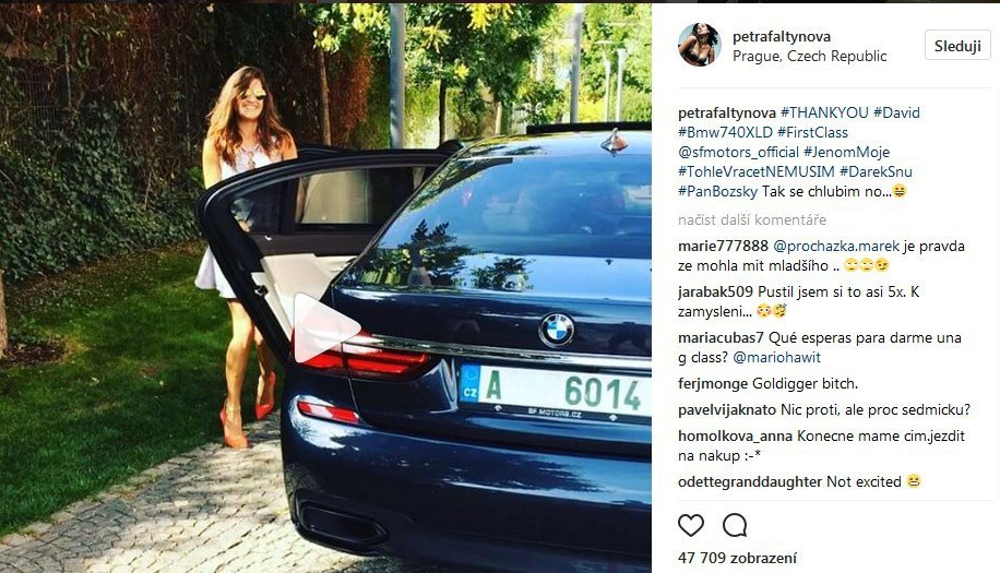 Petra Faltýnová dostala do boháče auto.