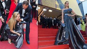 Petra Němcová klopýtla na červeném koberci v Cannes.
