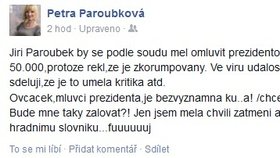 Petra Paroubková se zostra pustila do Zemanova mluvčího Ovčáčka.