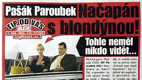Červen 2007: Tajemná blondýna. Blesk odhalil vztah předsedy ČSSD Paroubka s krásnou tlumočnicí.