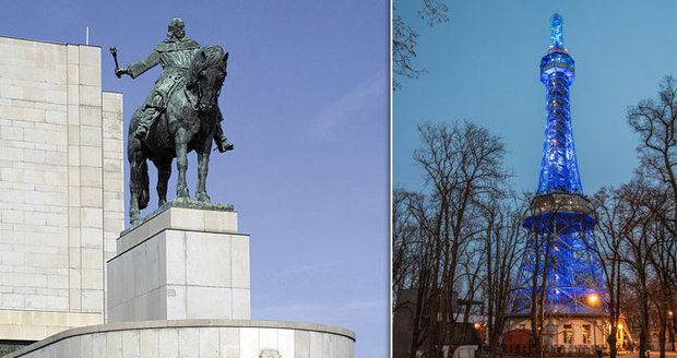 Tři pražské dominanty se v sobotu večer zahalí do tmy. O pár dní později se pro změnu do modra rozsvítí Vítkov a Petřín.