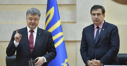 Petro Porošenko a Michail Saakašvili