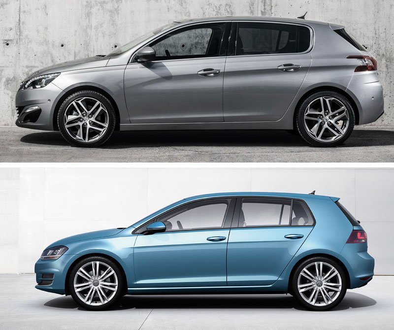 Peugeot 308 vs. Volkswagen Golf