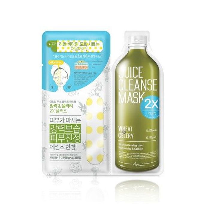 Korejská hydratační textilní maska, Pšenice a Celer, Juice Cleanser Mask, prodává: parfumerie FAnn, 119 Kč