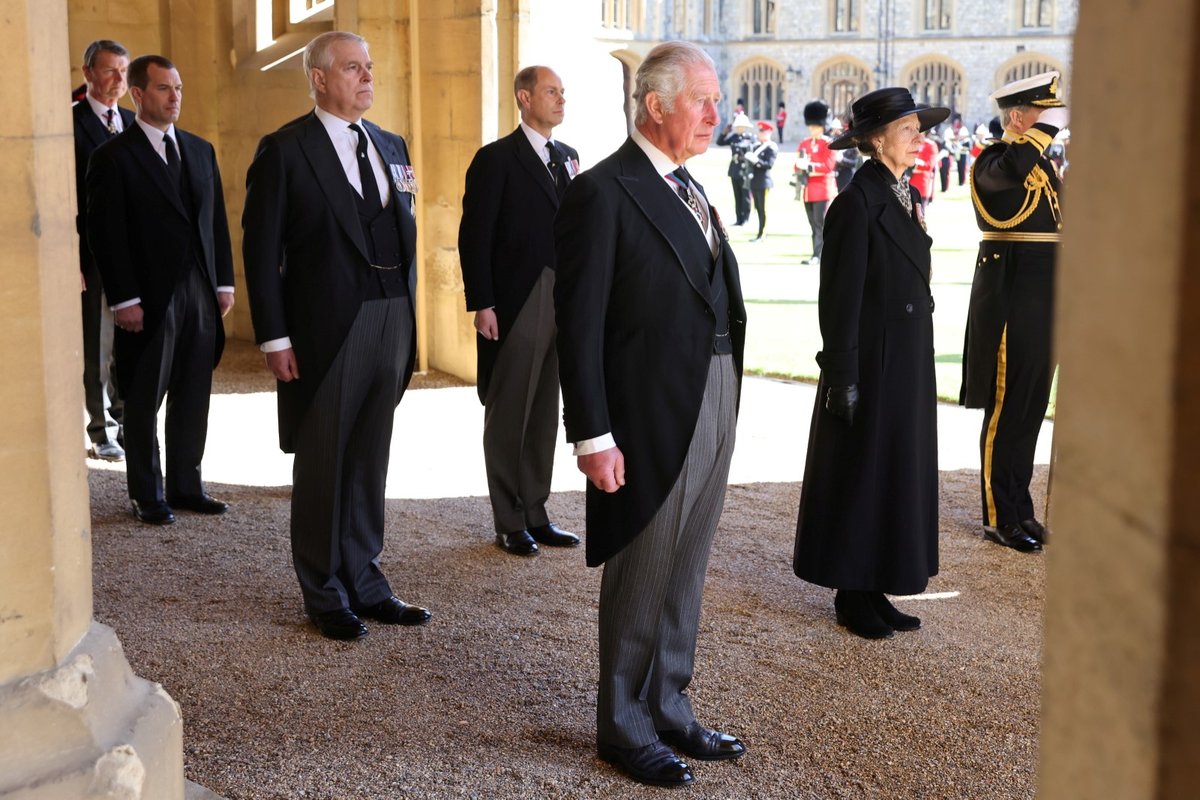 Pohřeb prince Philipa: Princ Charles a princezna Anna