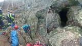 Martin (23) uvízl v jeskyni 18 metrů pod zemí: Dolů to šlo snadno, nahoru už ne