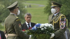 Pietní akt u příležitosti 79. výročí od vyhlazení Lidic (12. 6. 2021): Premiér Andrej Babiš (ANO)