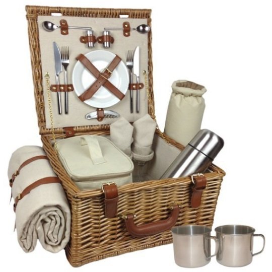 Britský piknikový koš DELUXE proutěný pro 2 osoby s dekou, 3099 Kč, www.picnictime.cz.