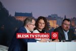 Volební studio Blesku (9. 10. 2021): Vladimír Pikora, Helena Horská a Miroslav Singer