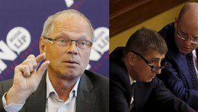 Kandidát na ministra financí Ivan Pilný (ANO), vicepremiér Andrej Babiš (ANO) a premiér Bohuslav Sobotka (ČSSD)