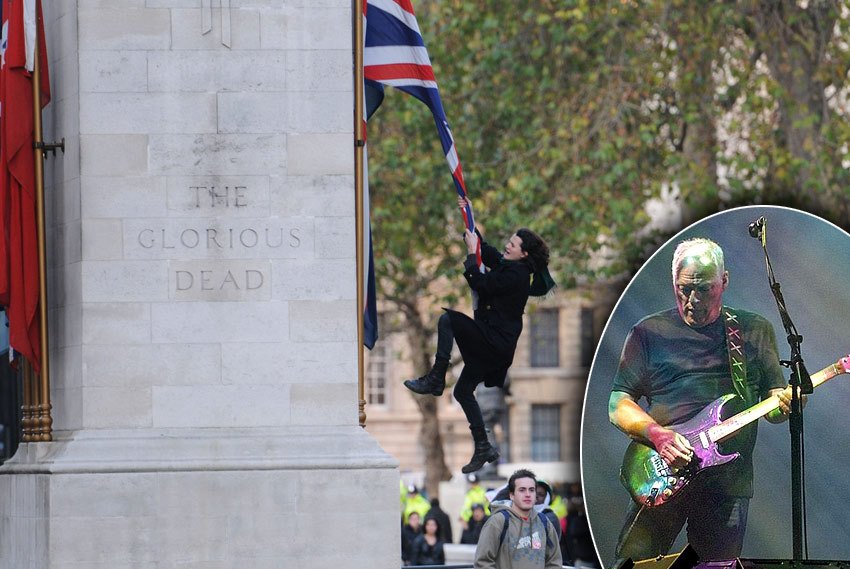 David Gilmour ze svého syna nemá radost. Likvidoval britský památník během studentských protestů.