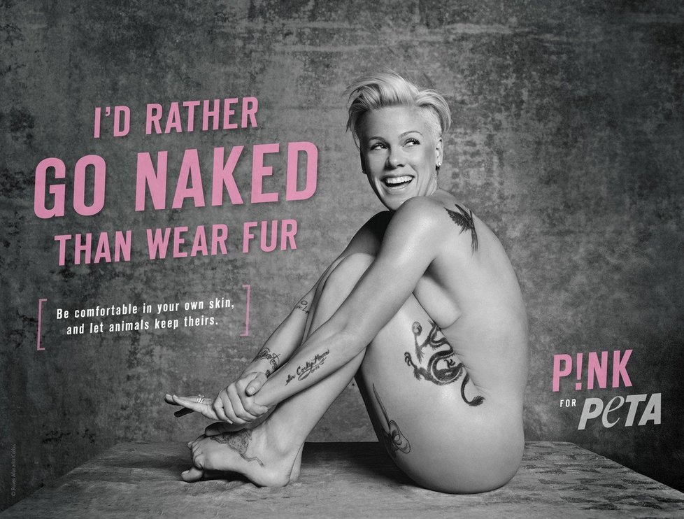 Pink je bojovnice za práva zvířat.