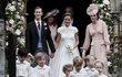 Svatba Pippy Middleton a členové britské královské rodiny. 