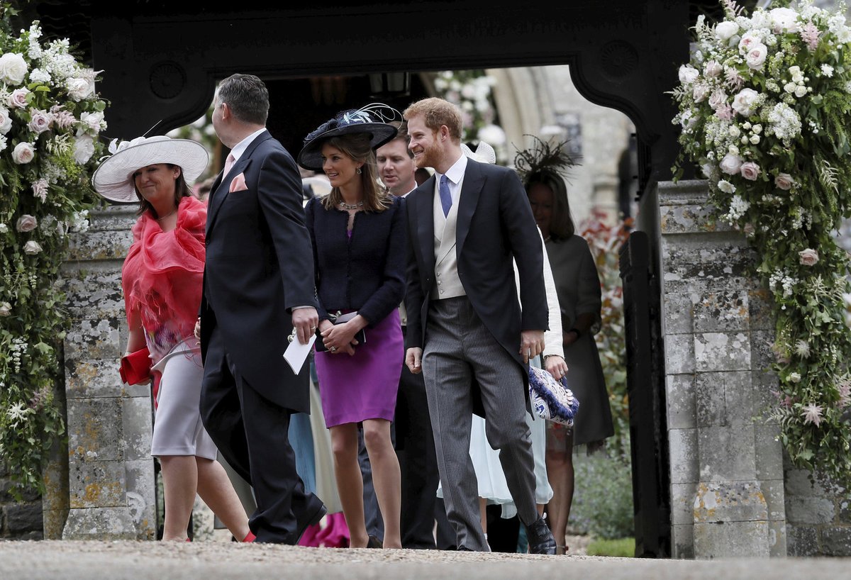 Svatba Pippy Middleton a členové britské královské rodiny. 