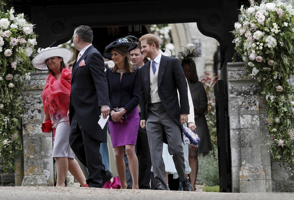 Svatba Pippy Middleton a členové britské královské rodiny.