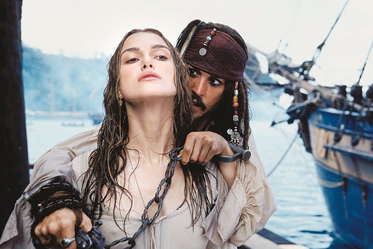 Johnny Depp jako Jack Sparrow v Pirátech z Karibiku
