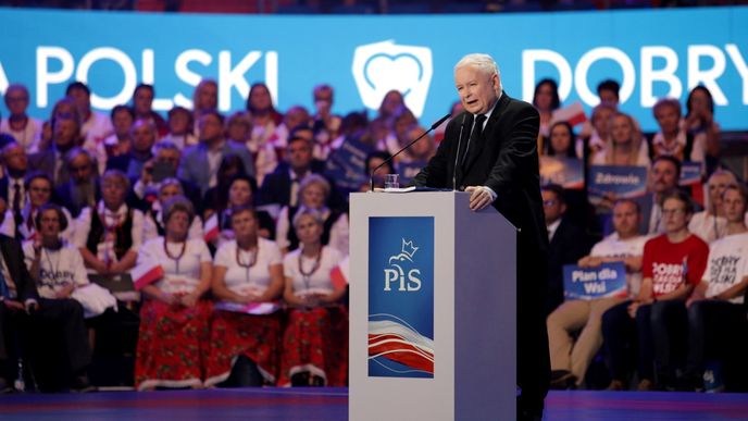 Vůdce polské vládní strany PiS Jaroslaw Kaczynski.